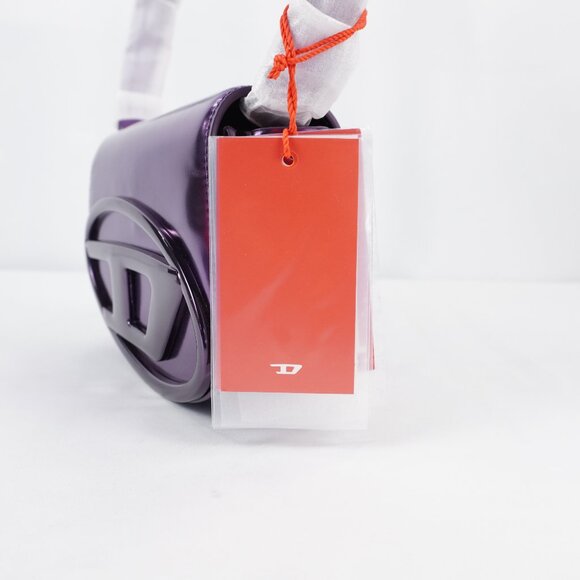 Diesel 1DR Top Handle Shoulder Bag In Purple Mirrored Leather - NWT & Dust Bag - Picture 4 of 12